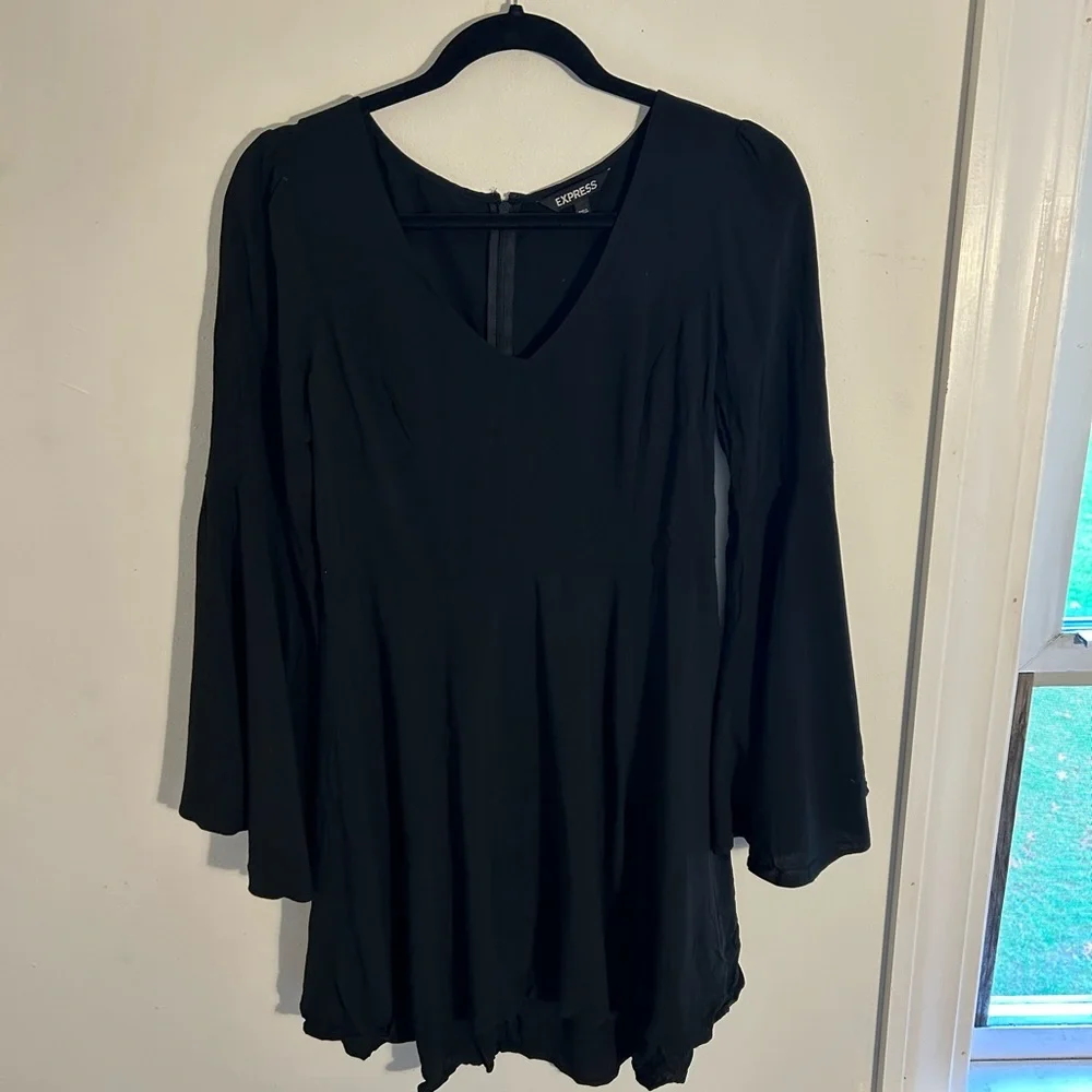 Express Little Black V-Neck Dress - Picture 5 of 11